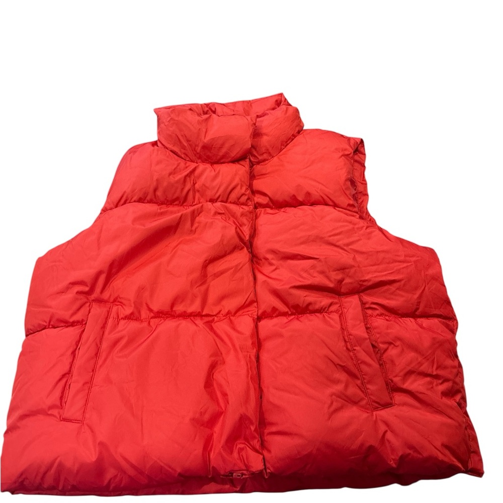 Women’s Bright Red Puffer Vest - Lightweight Insulated Jacket